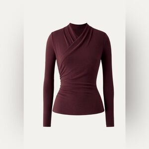 NWT OGL LiteWarm Surplice Long Sleeve Top - Ruby Size XL